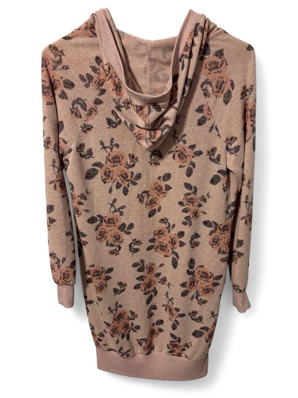 Altard State Floral Open Front Hooded Cardigan Duster Sweater Small - Picture 4 of 5